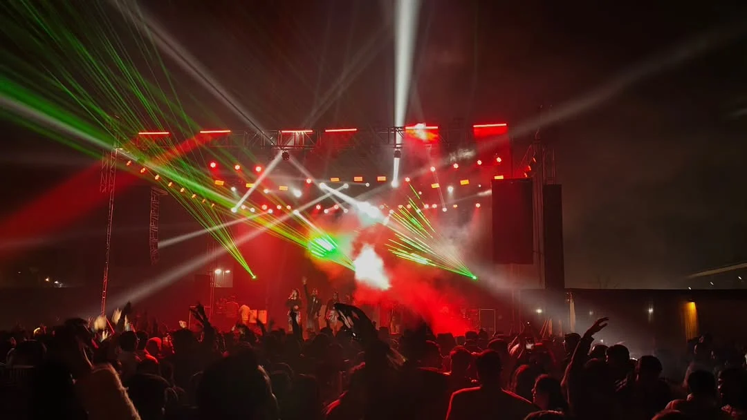 Stage lighting at Friction Events NYE Big Bash 2026